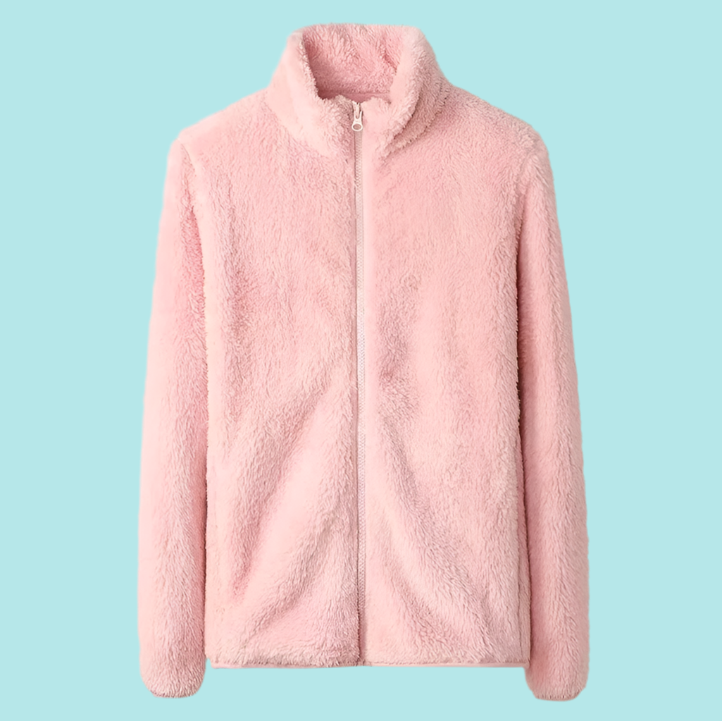 2024 New Double-sided Coral Fleece Girl Sweatshirt Fashion Warm Casual Pure Color Lamb Plush Fleece Thickened Zipper Ladies Coat