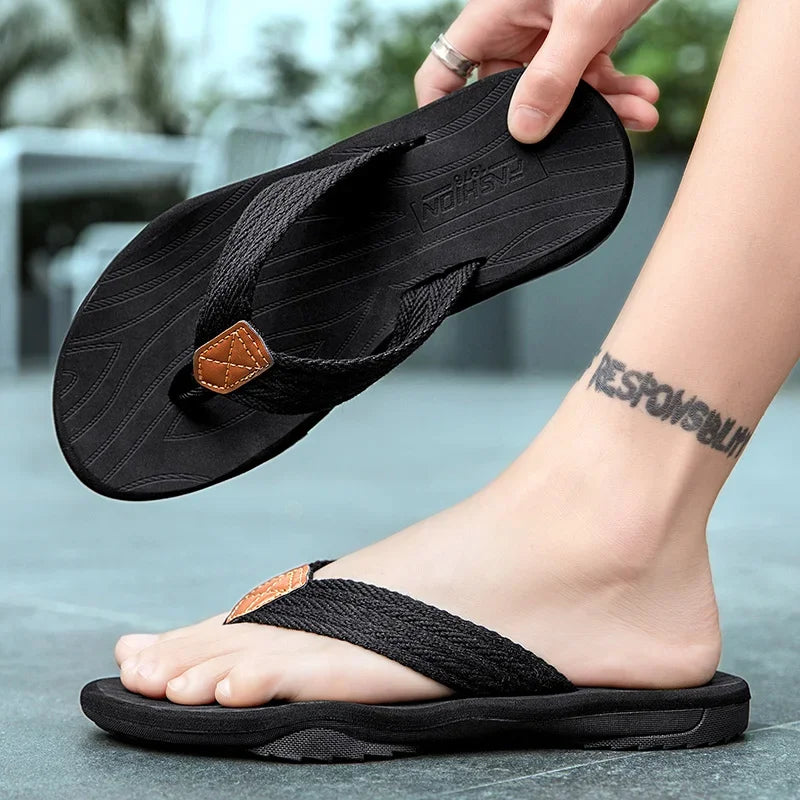 House Slippers Man Summer Shoes Men Original Men's Shoes 2024 Flip Flops Man Genuine Mens Slipper Comfortable Men's Sandal Flop