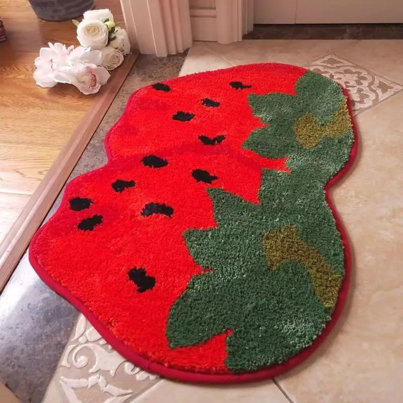 Fruit Carpet Door Mat Soft Lemon Thickened Fluffy Tufted Bathroom Absorbent Rug Bathroom Kitchen Porch Strawberry Floor Mat