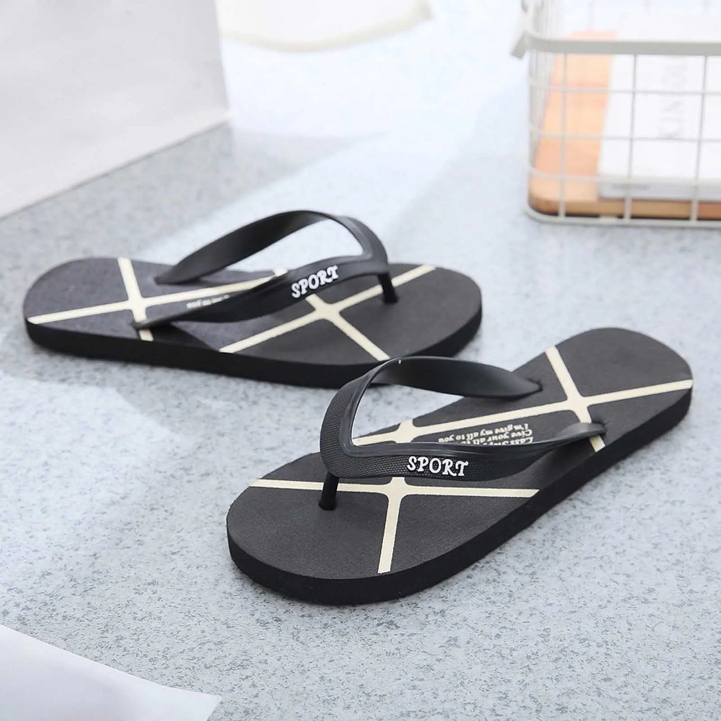 Men's Summer Flip Flop Beach Non Slip Flat Clip Sandals Mens Slippers Size 9 Bunny Slippers for Men