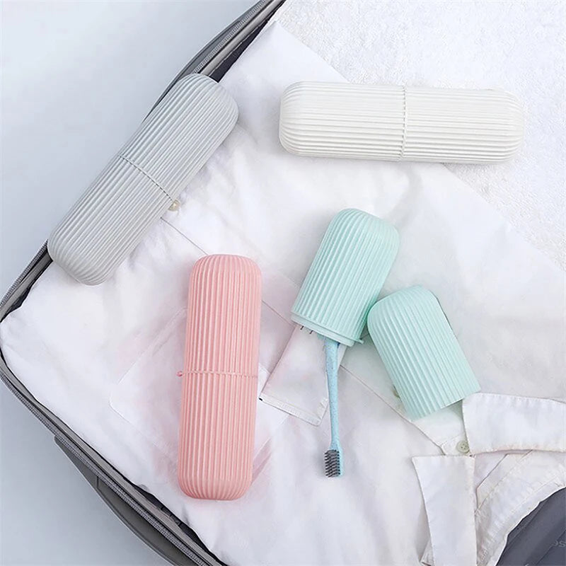 Travel Portable Toothbrush Cup Bathroom Toothpaste Holder Storage Case Organizer Toiletries Storage Cup Creative Economic Box