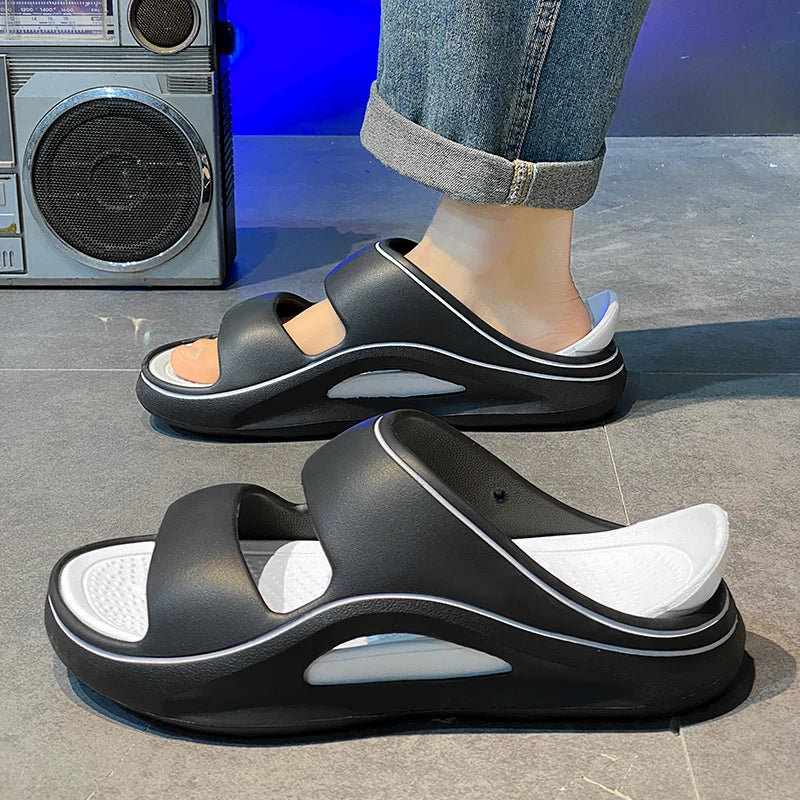 Mens Eva Slippers Men Foam Sole Sandals Black Outdoor Male Summer Slides Comfortable Men's Mules Fashion Non Slip Beach Footwear