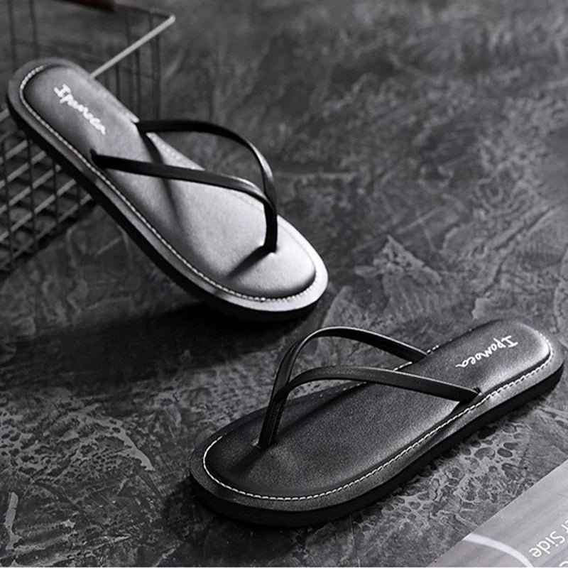 2022 New Summer Fashion Design Weave Women Beach Flip-Flops Non-Slip Flat Ladies Outdoor Soft Slippers Women's Simple Flip-Flop