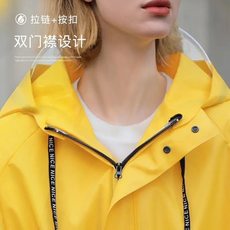 Fishing Hiking Electric Bicycle Adult Raincoat Women's Zipper Men's Women's Single Long Full body Riding Storm proof Raincoat