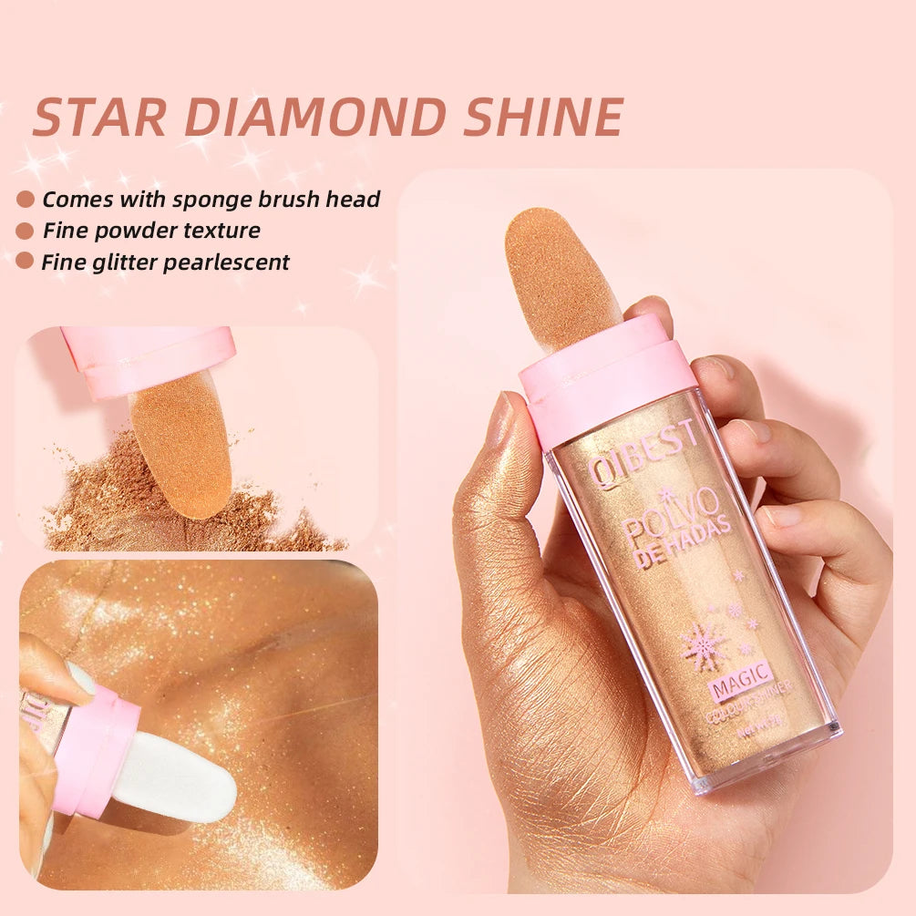 Fairy Powder Highlighter Powder Shimmer Contour Blush Powder Contour Shading Glitter Women Contour Illuminator Makeup High Light