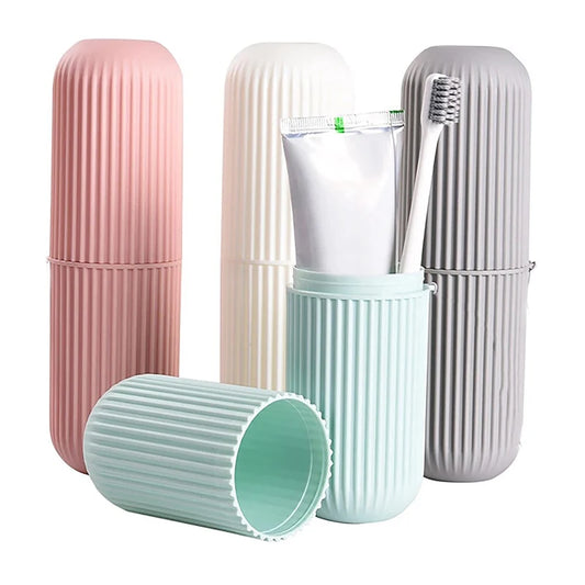 Travel Portable Toothbrush Cup Bathroom Toothpaste Holder Storage Case Organizer Toiletries Storage Cup Creative Economic Box