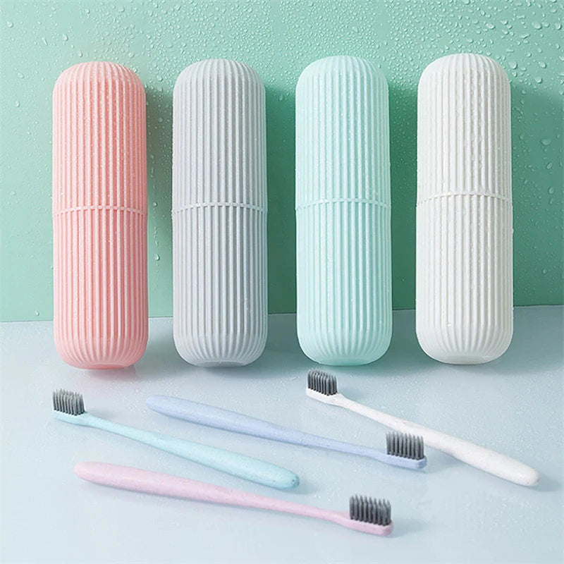 Travel Portable Toothbrush Cup Bathroom Toothpaste Holder Storage Case Organizer Toiletries Storage Cup Creative Economic Box