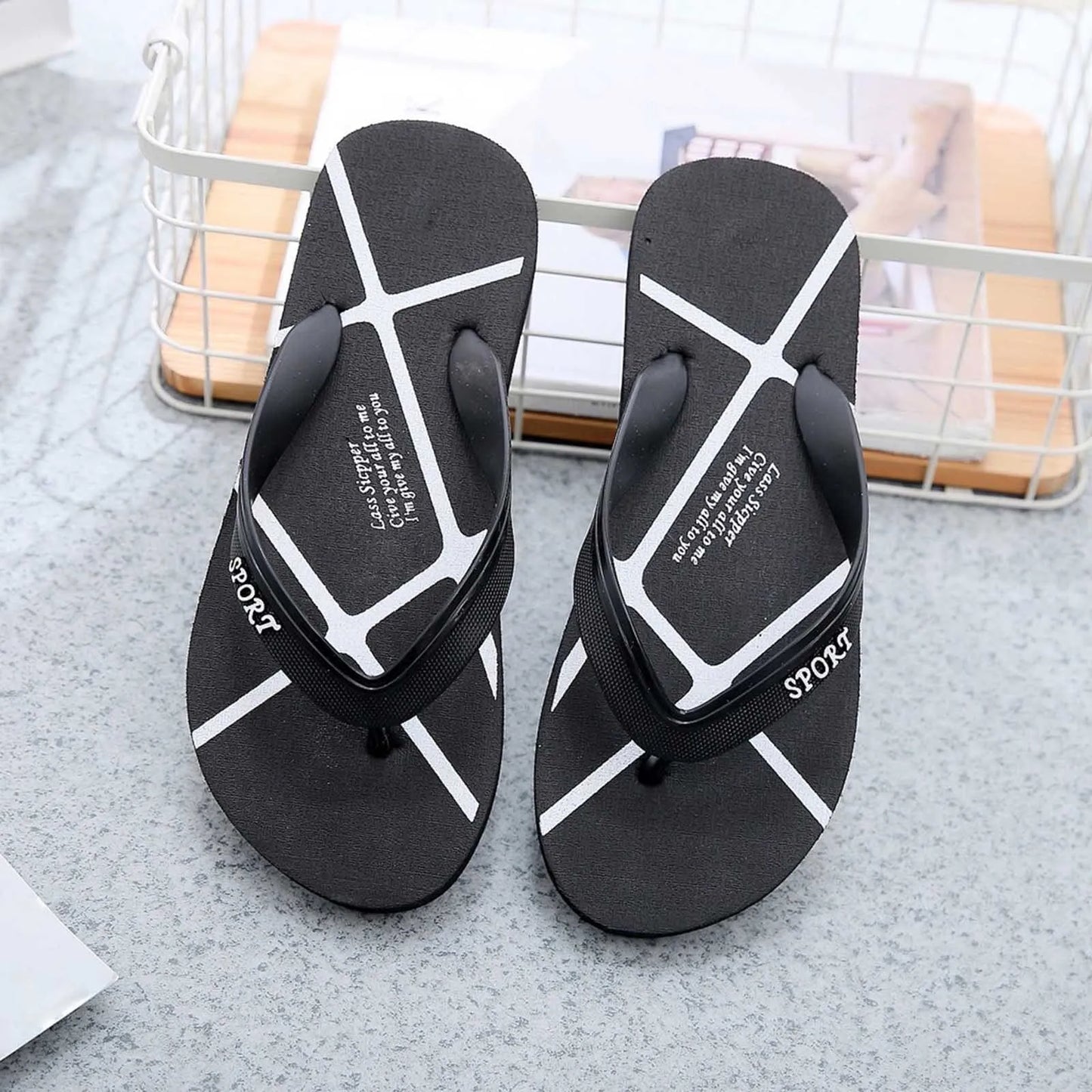 Men's Summer Flip Flop Beach Non Slip Flat Clip Sandals Mens Slippers Size 9 Bunny Slippers for Men