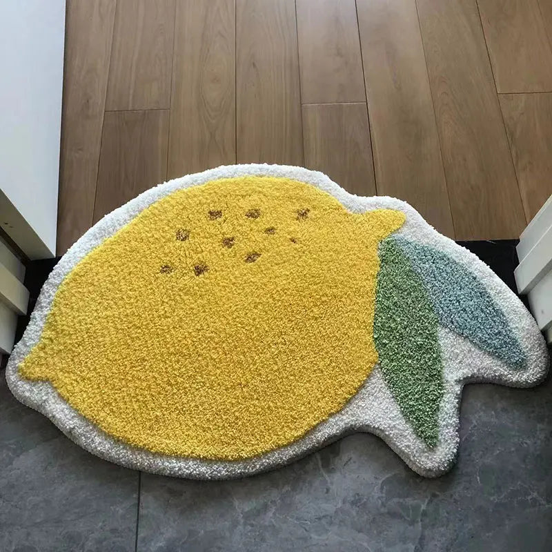 Fruit Carpet Door Mat Soft Lemon Thickened Fluffy Tufted Bathroom Absorbent Rug Bathroom Kitchen Porch Strawberry Floor Mat