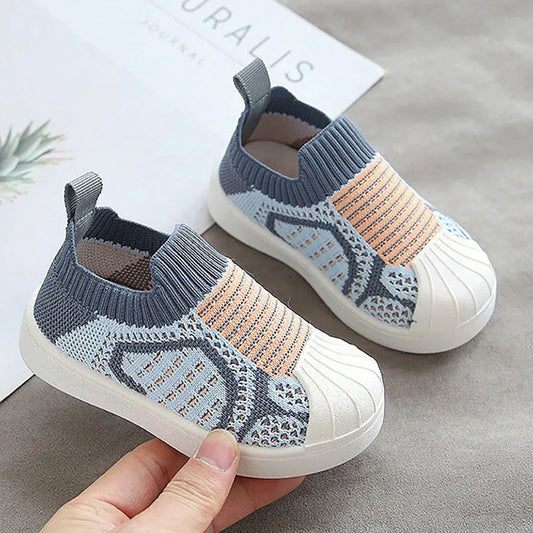 Cotton Knitted Children's Sport Sneakers Breathable Toddler Shoes For Baby Anti-slippery Floor Footwear Girl's Sneakers