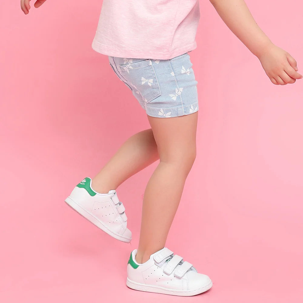 Summer Children Denim Shorts 1-8Y Girls Cotton Button Print Casual Short Jeans Korean Toddler Pants Kids Wear Clothing 2024 New