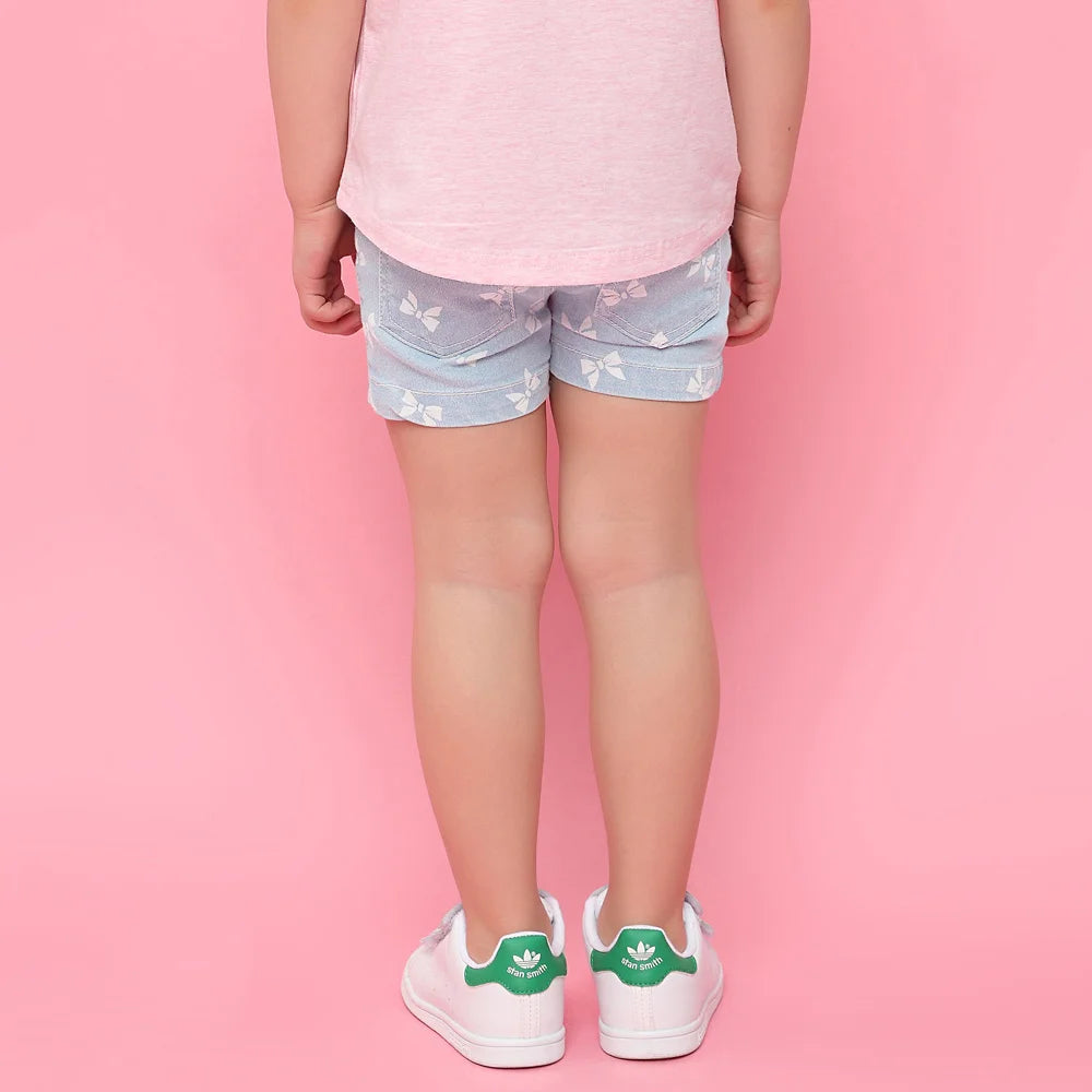 Summer Children Denim Shorts 1-8Y Girls Cotton Button Print Casual Short Jeans Korean Toddler Pants Kids Wear Clothing 2024 New