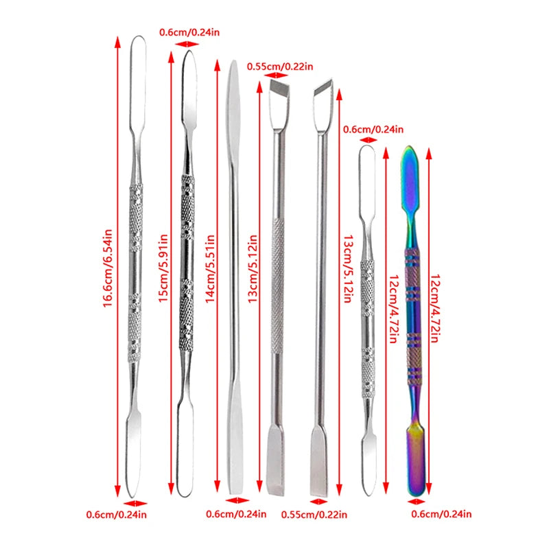 Stainless Steel Dual Heads Makeup Spatula Mixing Stick Foundation Mixing Tool Foundation Spatula Stirring Rod Cosmetic Tool