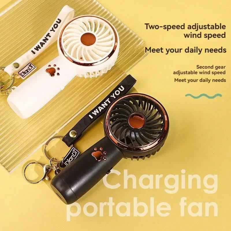 Mini Fan Cute Cartoon Simple Portable Charging USB Handheld Fan Student Outdoor Fan, Best Summer Gift Choice for your family