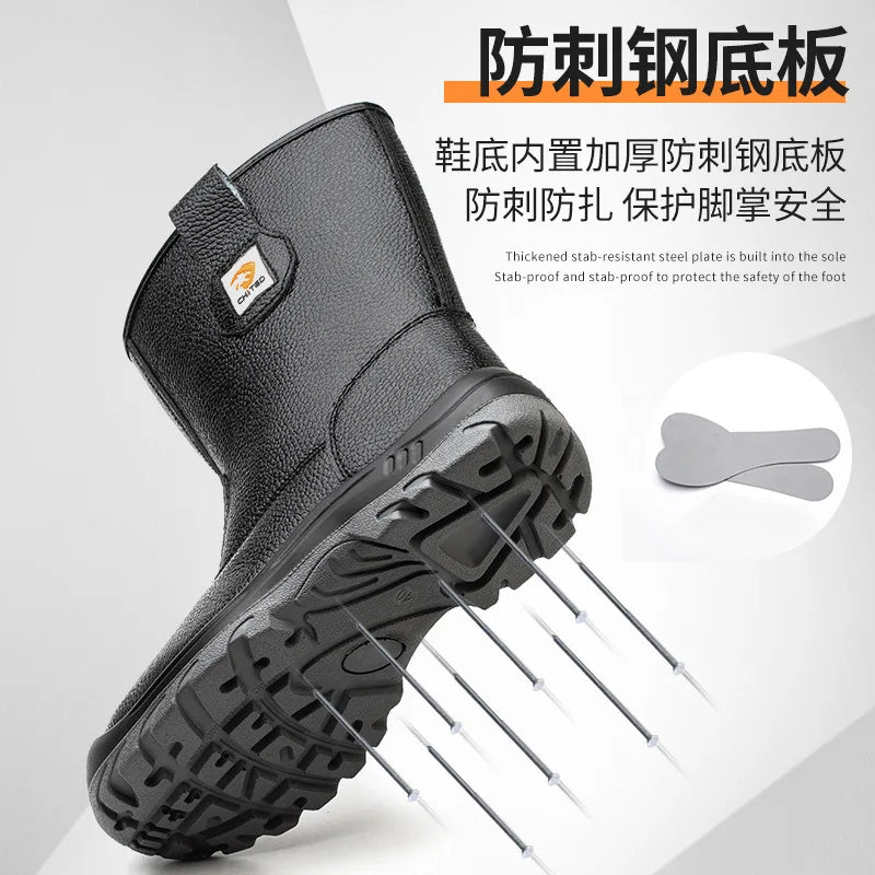 Safety Shoes Men Waterproof Security Boots Work Shoes Man Protective Leather Boots Anti-smash Anti-puncture Industrial Shoes