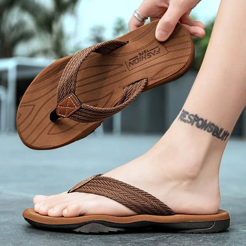 House Slippers Man Summer Shoes Men Original Men's Shoes 2024 Flip Flops Man Genuine Mens Slipper Comfortable Men's Sandal Flop