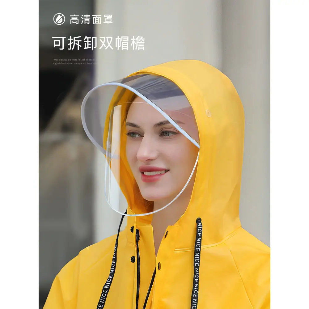 Fishing Hiking Electric Bicycle Adult Raincoat Women's Zipper Men's Women's Single Long Full body Riding Storm proof Raincoat