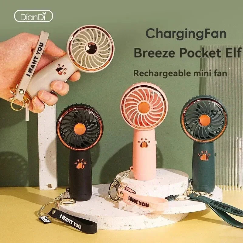 Mini Fan Cute Cartoon Simple Portable Charging USB Handheld Fan Student Outdoor Fan, Best Summer Gift Choice for your family